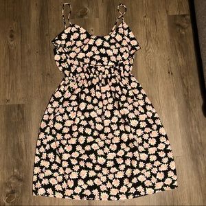 Black and Pink Floral Dress | M